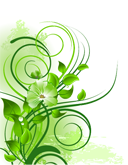 Adorno de flores verdes de plástico